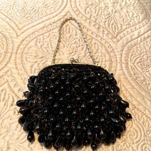 Black Beaded purse $15